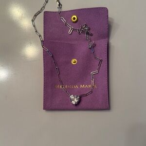 Melinda Maria Silver Samantha Chain Necklace with Silver and Diamondette Heart